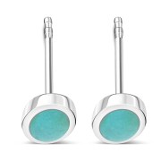  Turquoise Oval Silver Stud Earrings, e346